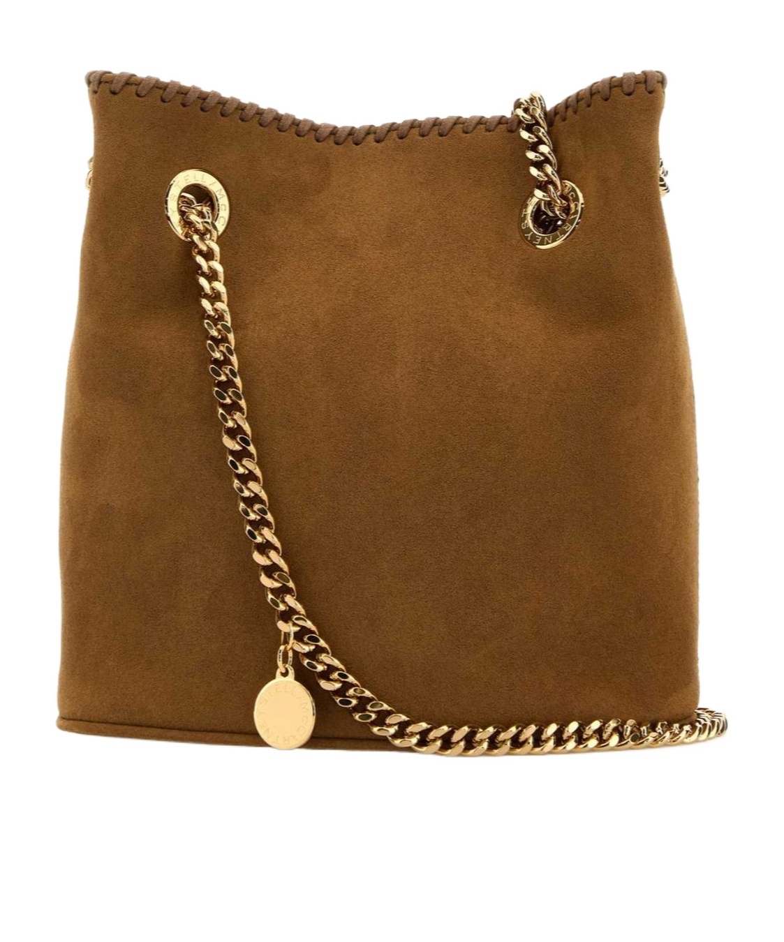 Stella Mccartney Biscuit Alter Suede Bucket Bag In Brown