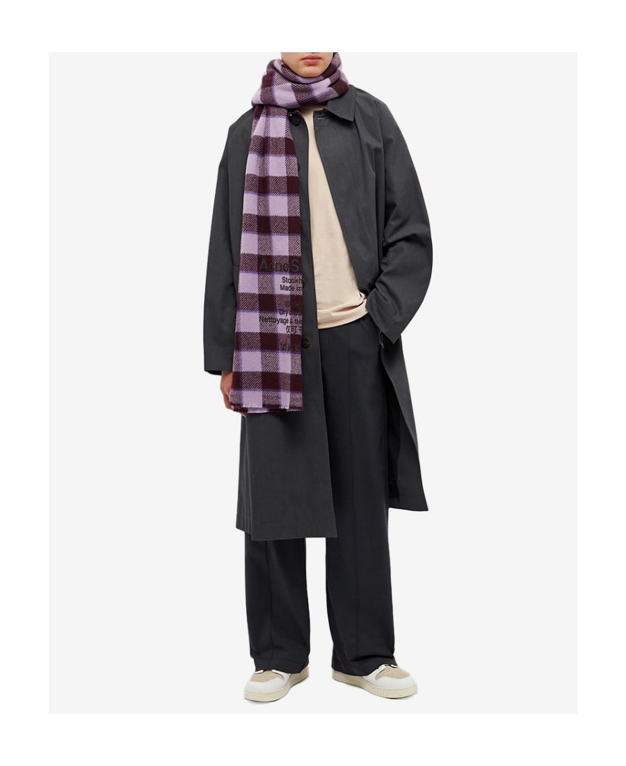 Acne Studios Check-print Wool Scarf In Multicolor