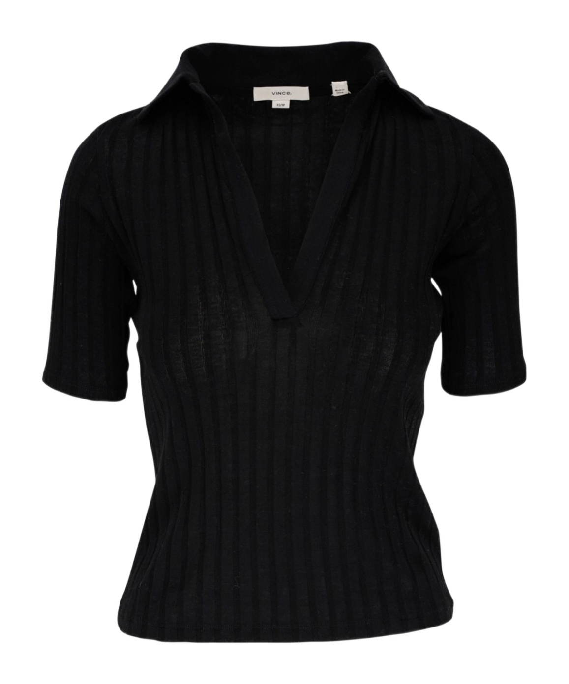 Vince Ribbed-knit Cotton T-shirt