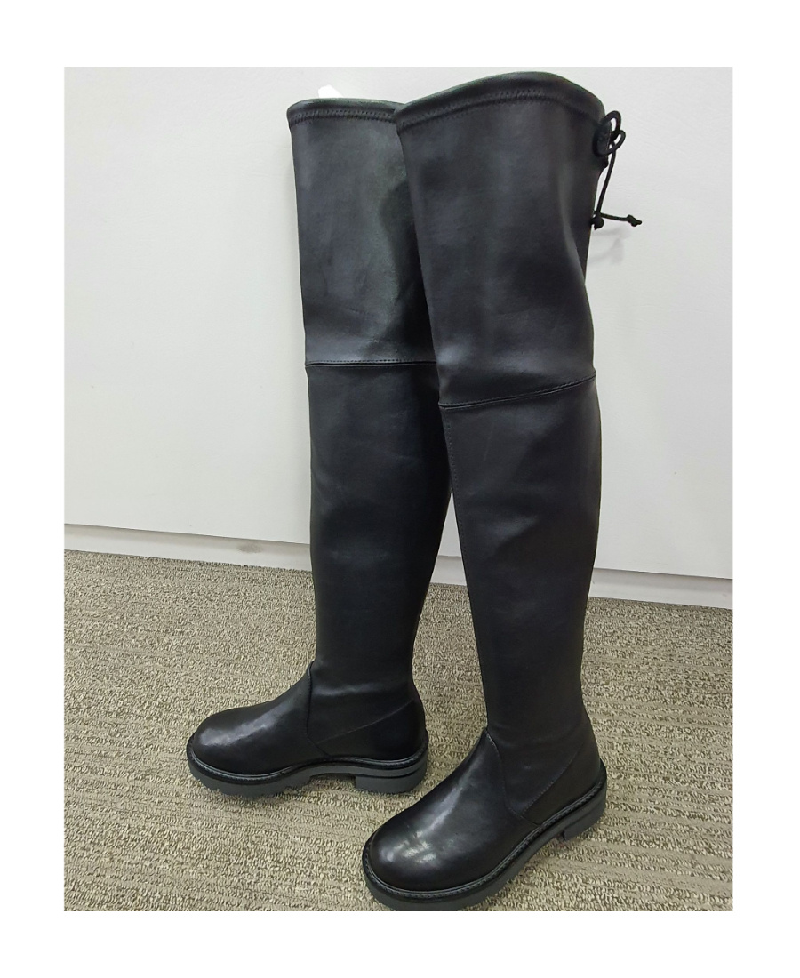 Stuart Weitzman Rear Lace Design Boots In Black