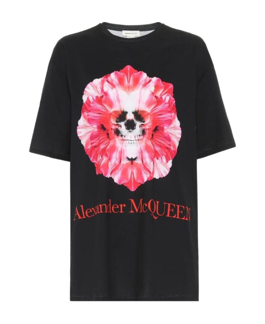 Alexander Mcqueen T-shirt With Round Neck And Short Sleeves In Black