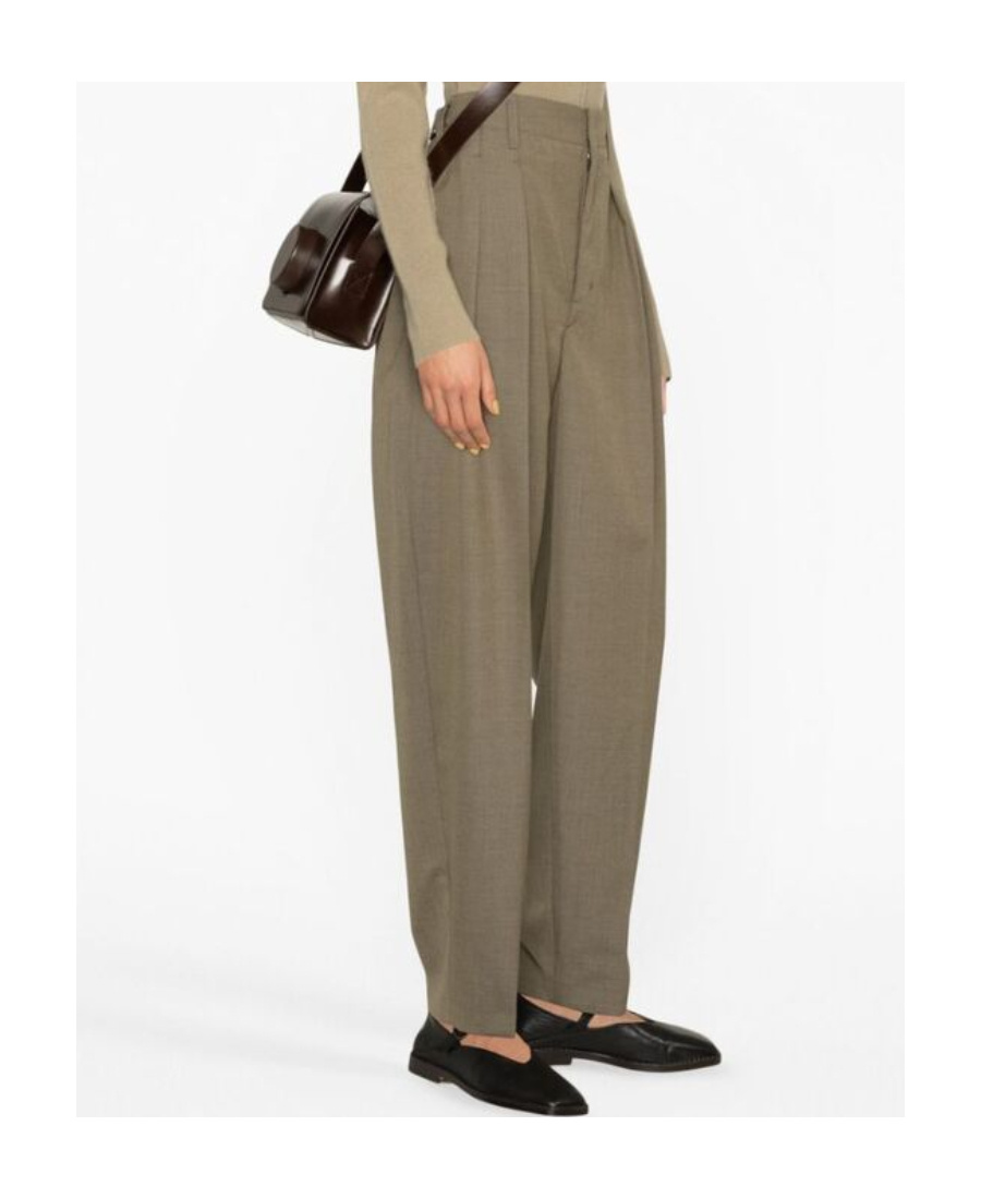 Lemaire Wide-leg Wool-blend Trousers In Gray
