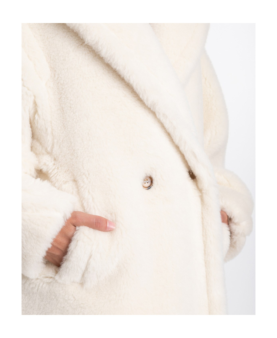Max Mara Teddy Bear Icon Double-breasted Coat In White
