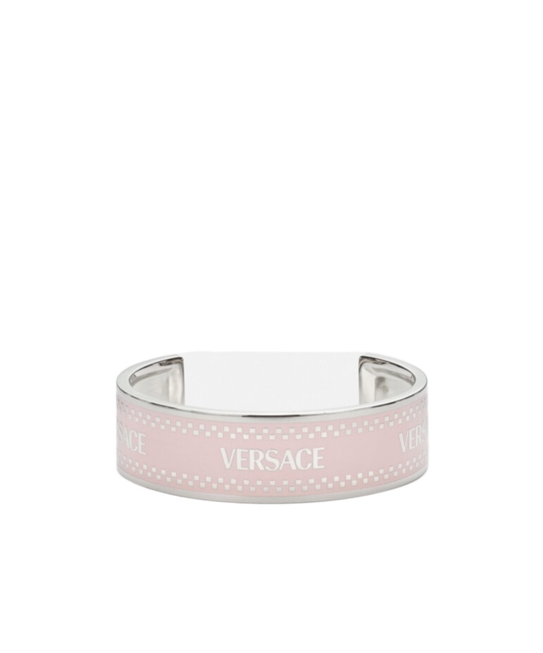 Versace 90s Logo Cuff Bracelet In White