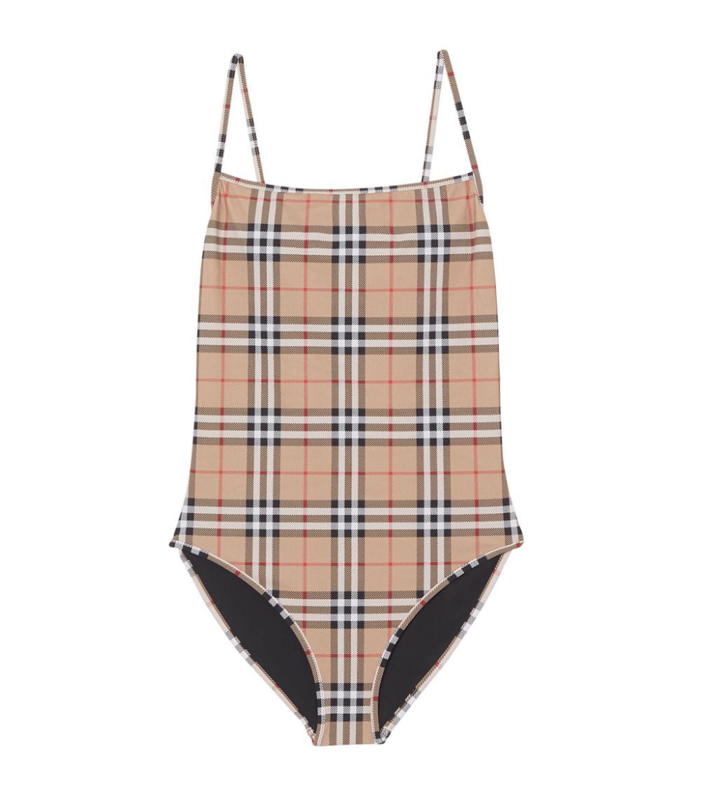Burberry Vintage Check Swimsuit In Nude
