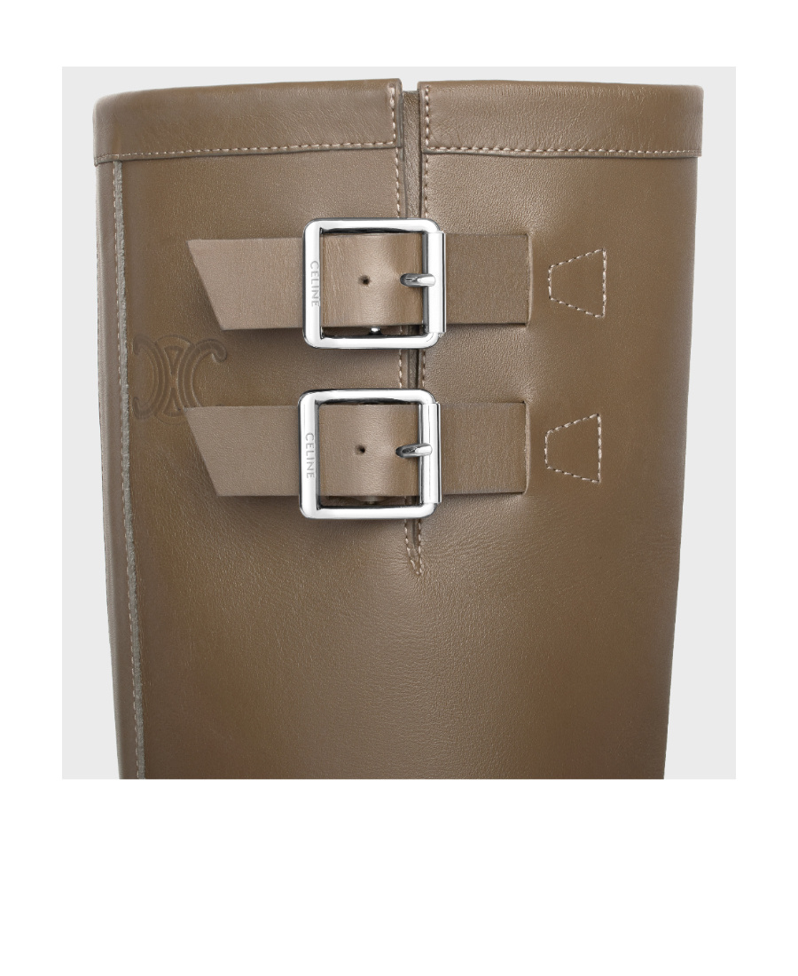 Celine Logo Boots In Brown