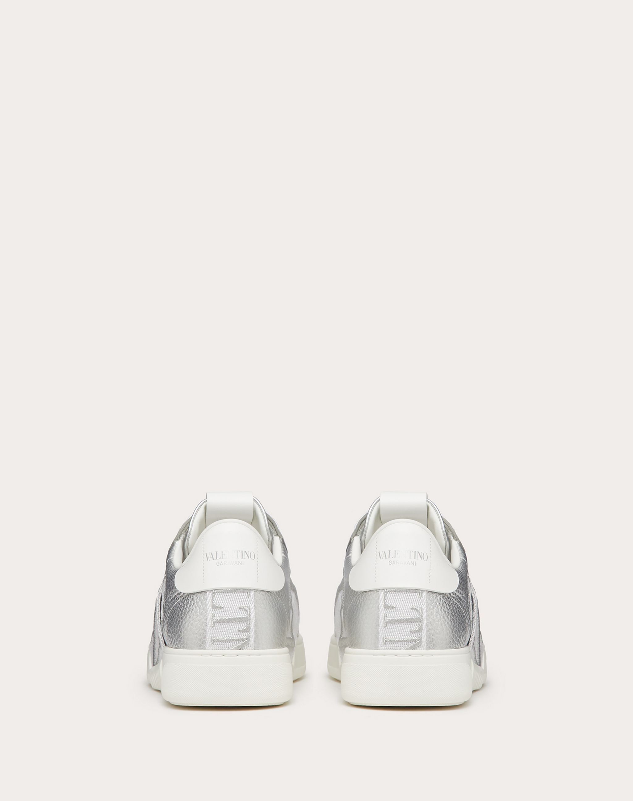 Valentino Vl7n Brand Strap Low Top Sneakers In White Calfskin Leather In White