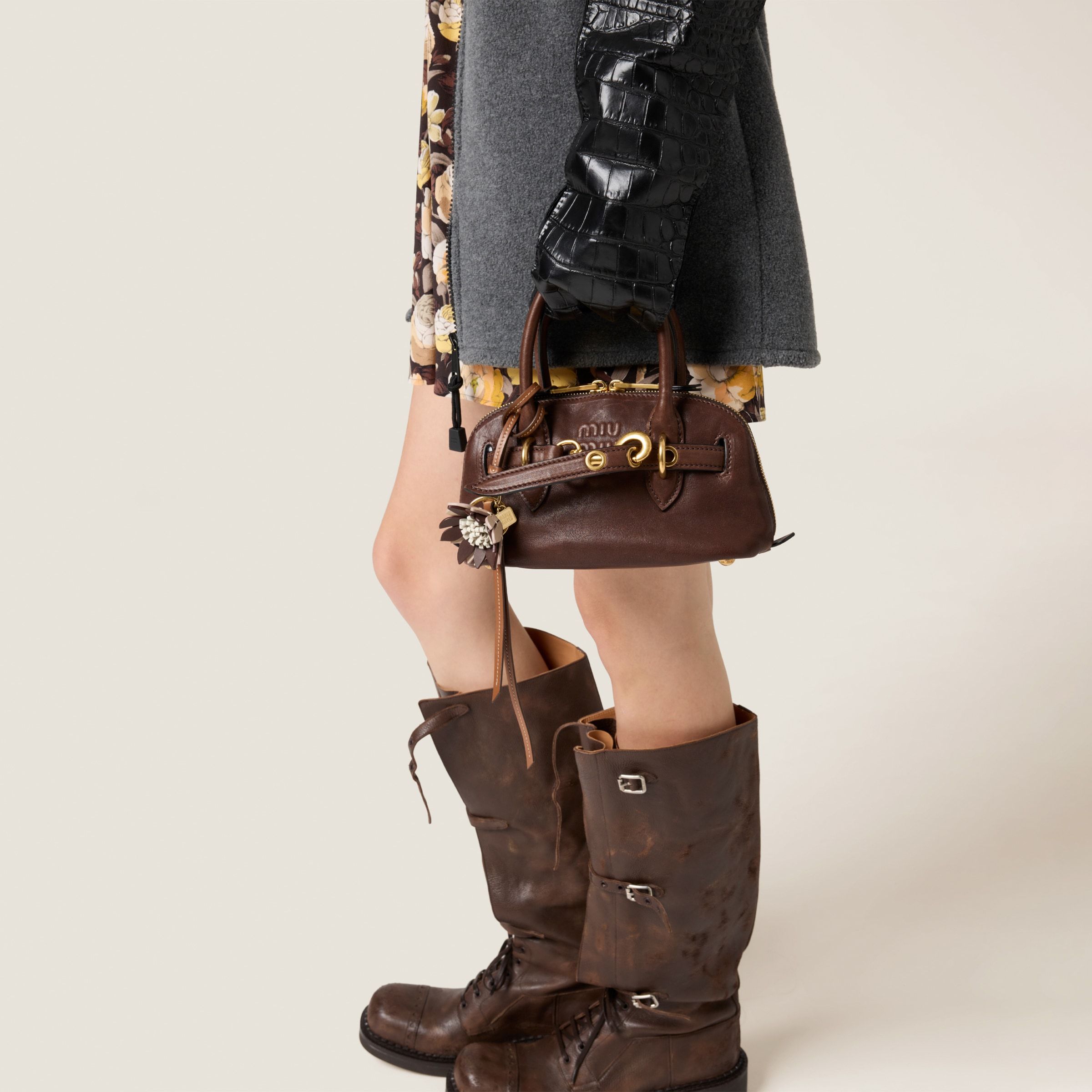 Miu Miu Aventure Mini Crossbody Bag In Brown