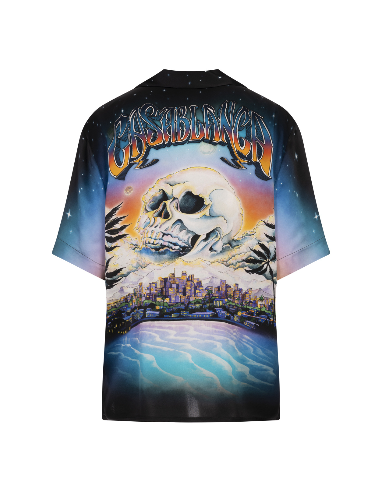 Casablanca Multicolor 'la Prémonition' Short Sleeve Silk Shirt In Multi