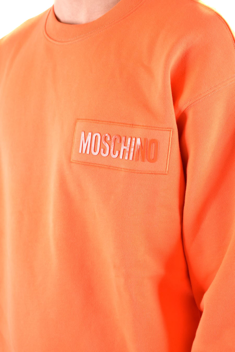 Moschino Chest Logo-print Detail Sweatshirt In Orange