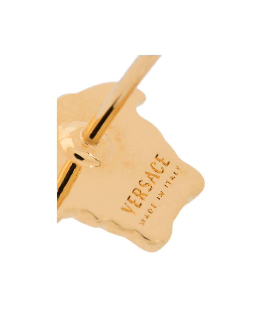 Shop Versace Medusa Head Stud Earrings In Yellow