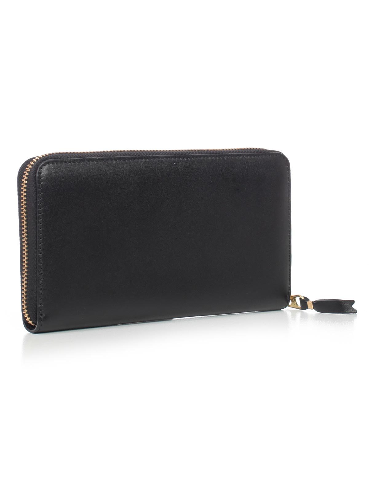 Comme Des Garçons Logo Zipper Wallet In Black