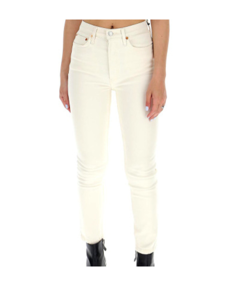 Re/done Comfort Stretch Ankle-crop Jeans In White