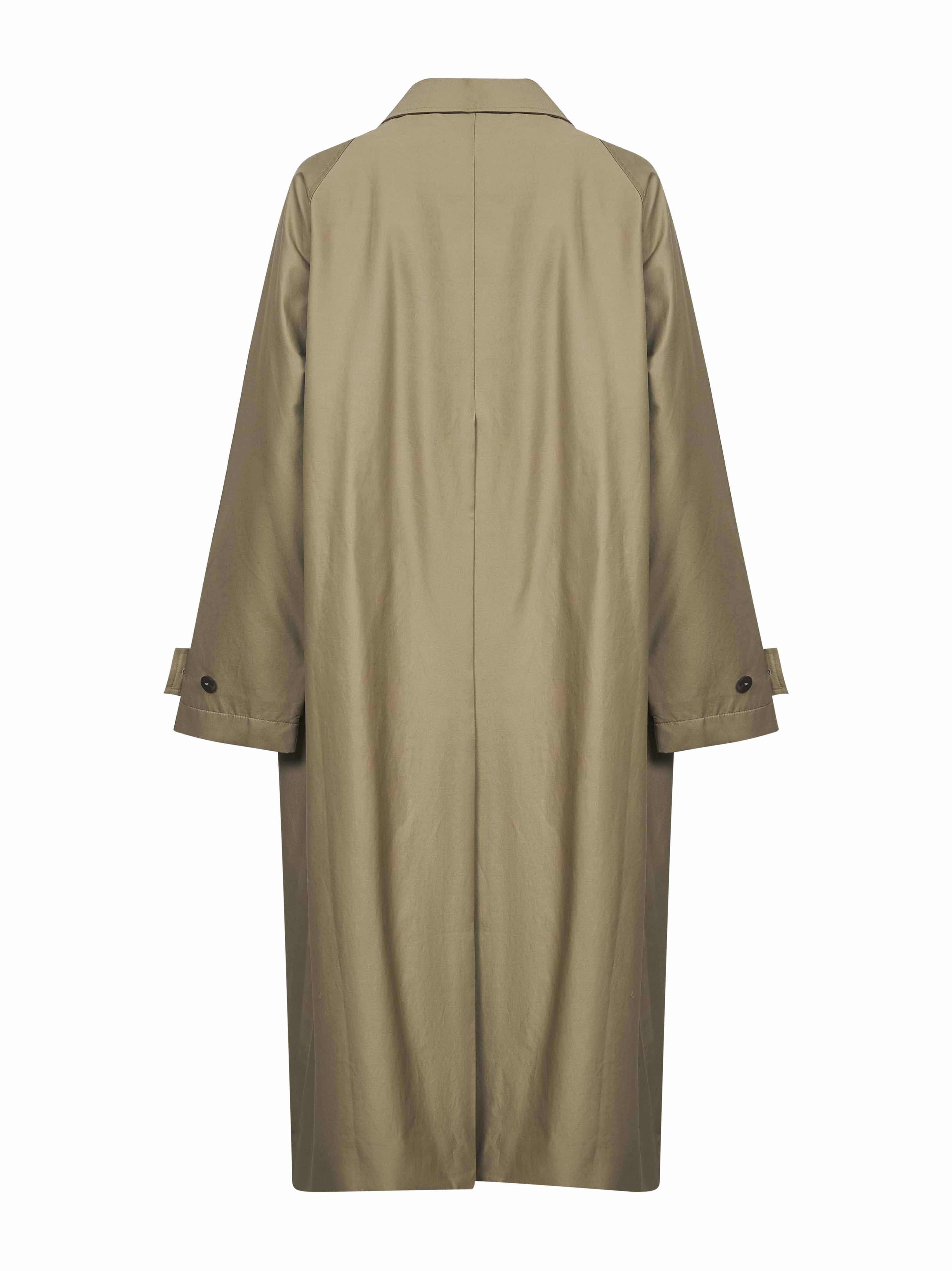 Studio Nicholson Beige Cotton Blend Twill Holin Trench Coat In Multi