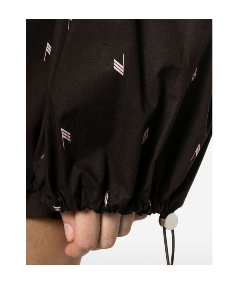 Attico Logo-print Cotton Shirt Dress In Black