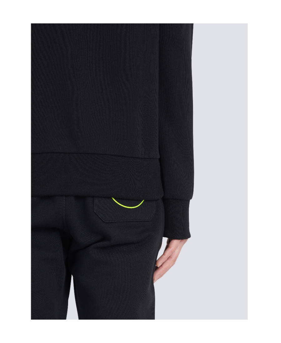 Balmain Logo Printed Cotton Sweatshirt In Black