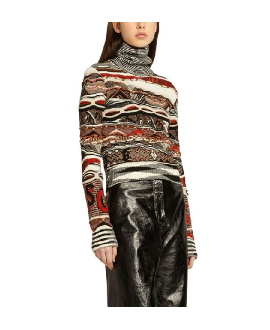 Missoni Roll-neck Knitted Jumper In Multicolor
