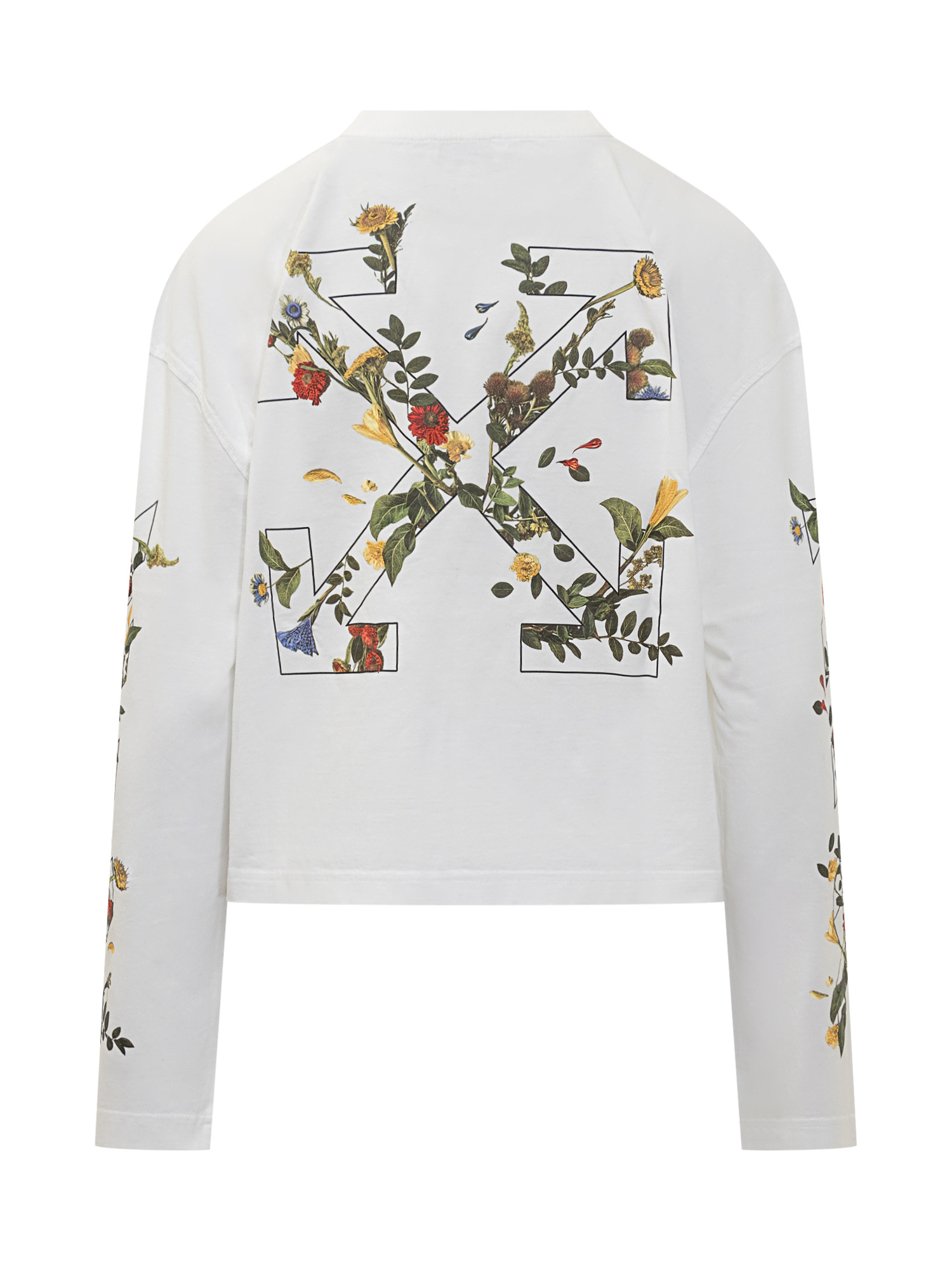 Off-white Arrow Flowers Long-sleeved T-shirt In White
