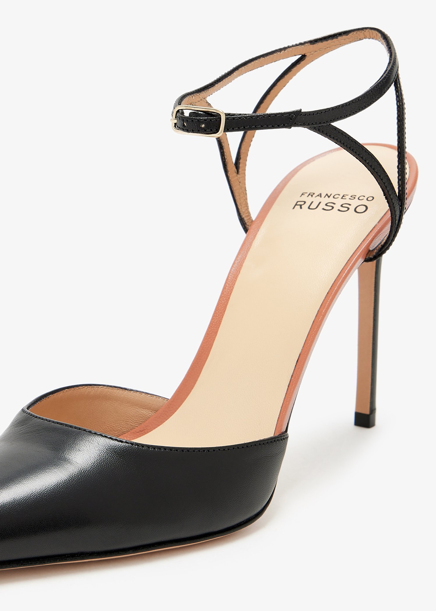 Francesco Russo Pointed High-heeled Sandals In Black