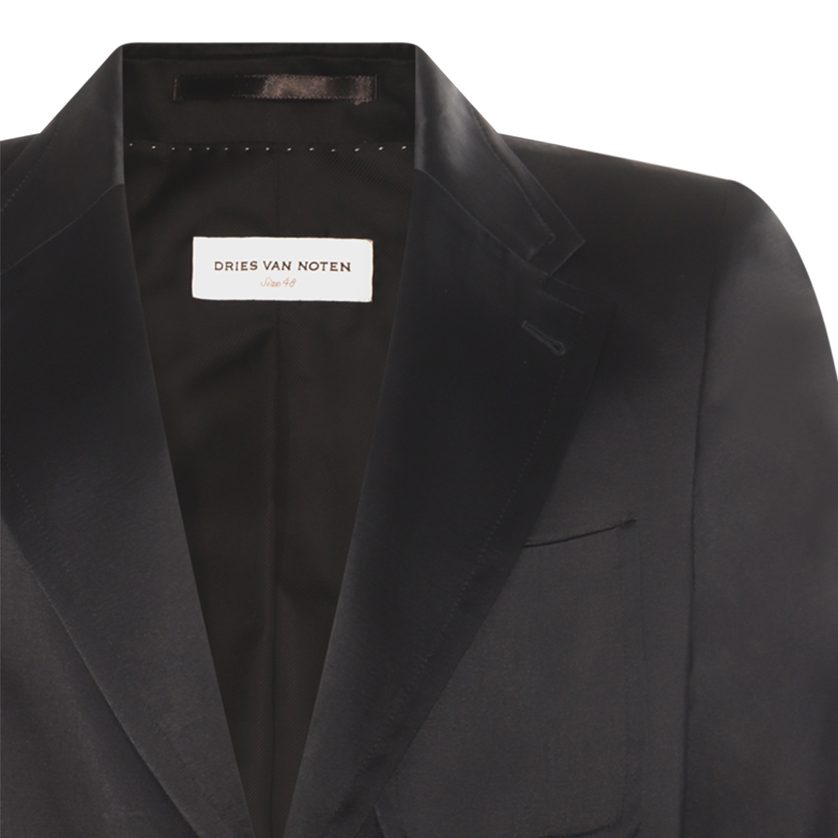 Dries Van Noten Black Cotton Blend Blazer In Black
