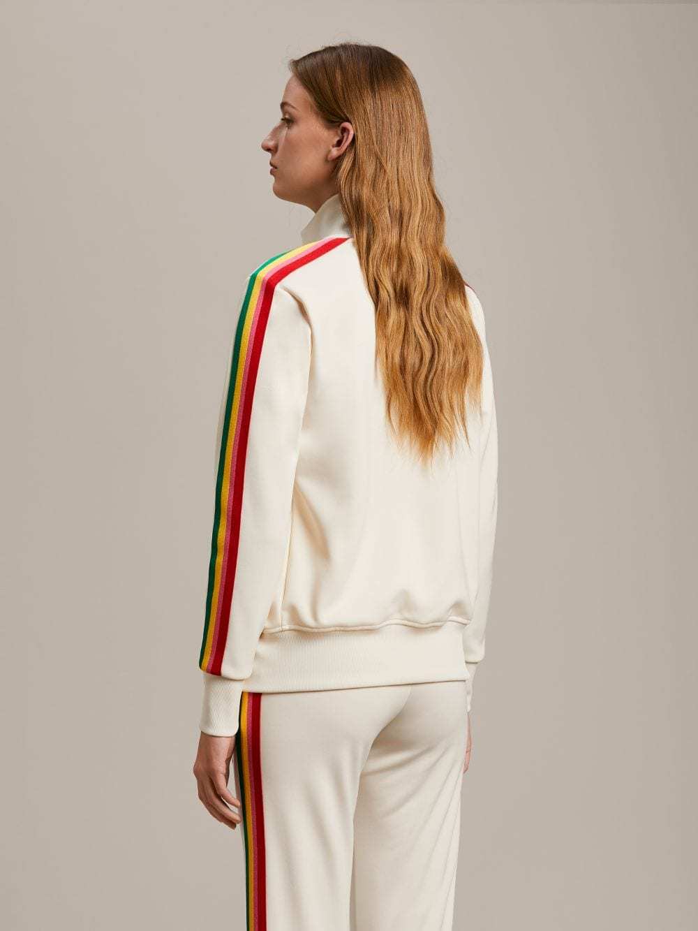 Palm Angels Miami Side-stripe Track Jacket In White