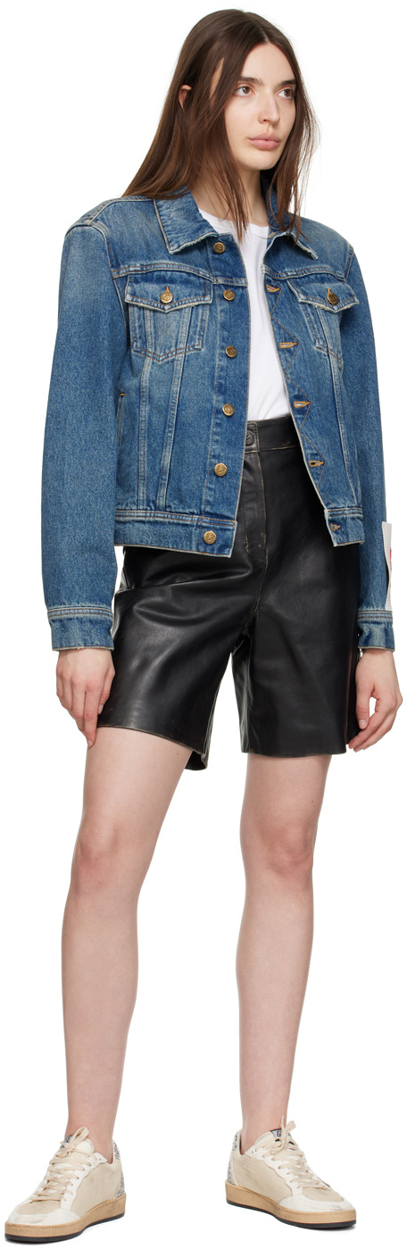 Golden Goose Belt Ring Button Shorts In Black