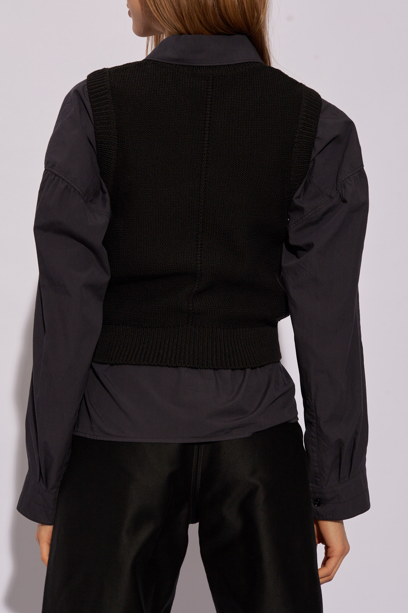 Lemaire Sleeveless Crewneck Knitted Vest In Black