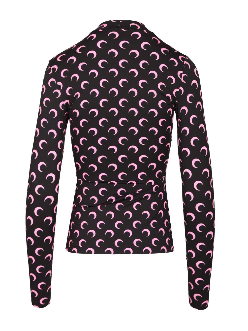 Marine Serre High-neck Sweater Tops Black In Black