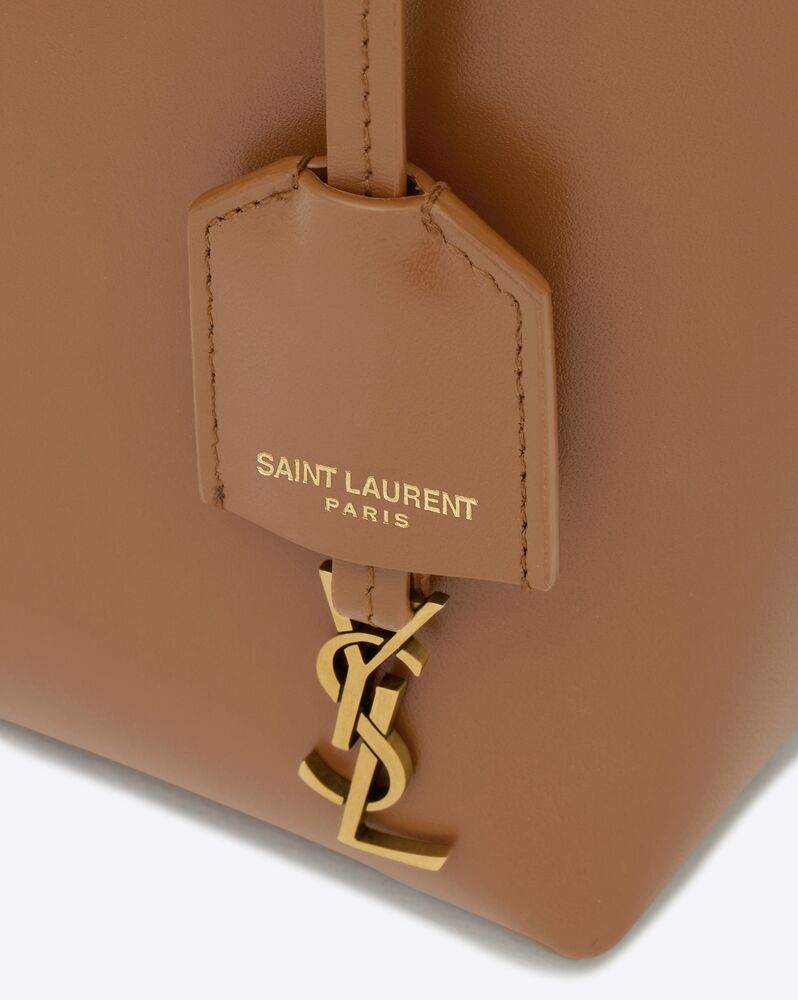 Saint Laurent Mini Toy Shopping Tote Bag In Brown