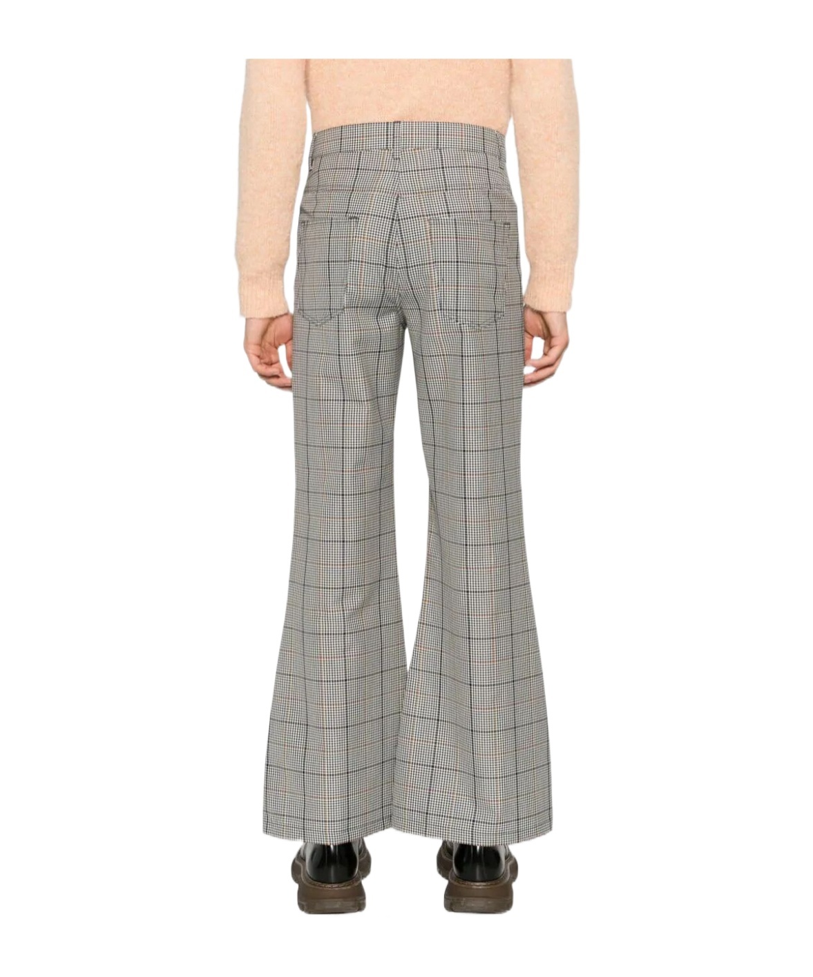 MARNI GINGHAM-CHECK FLARED TROUSERS