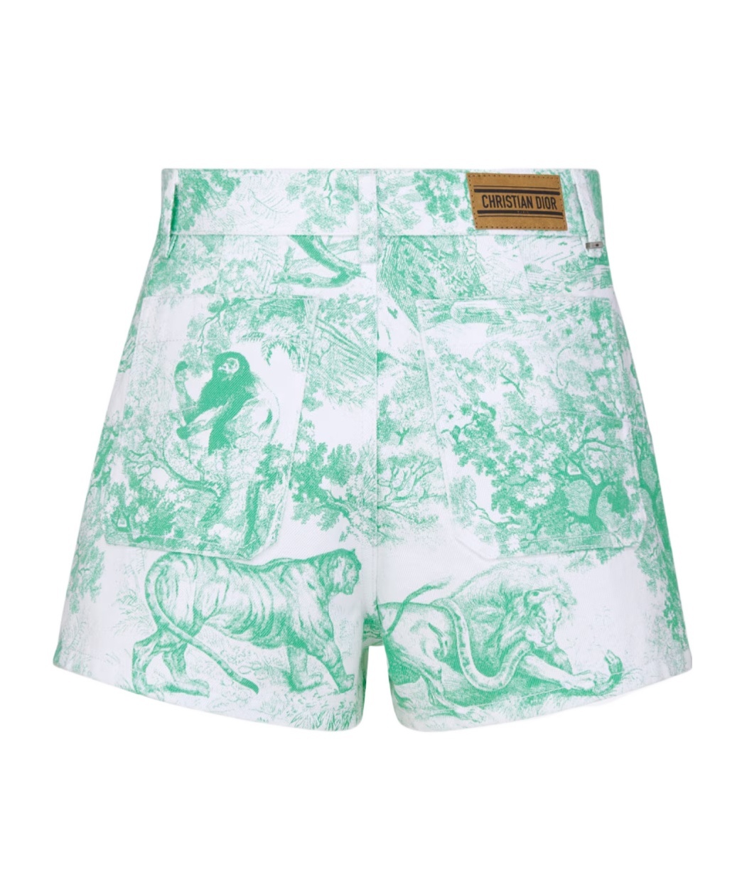 Dior Christian Allover Printed Denim Shorts In Blue