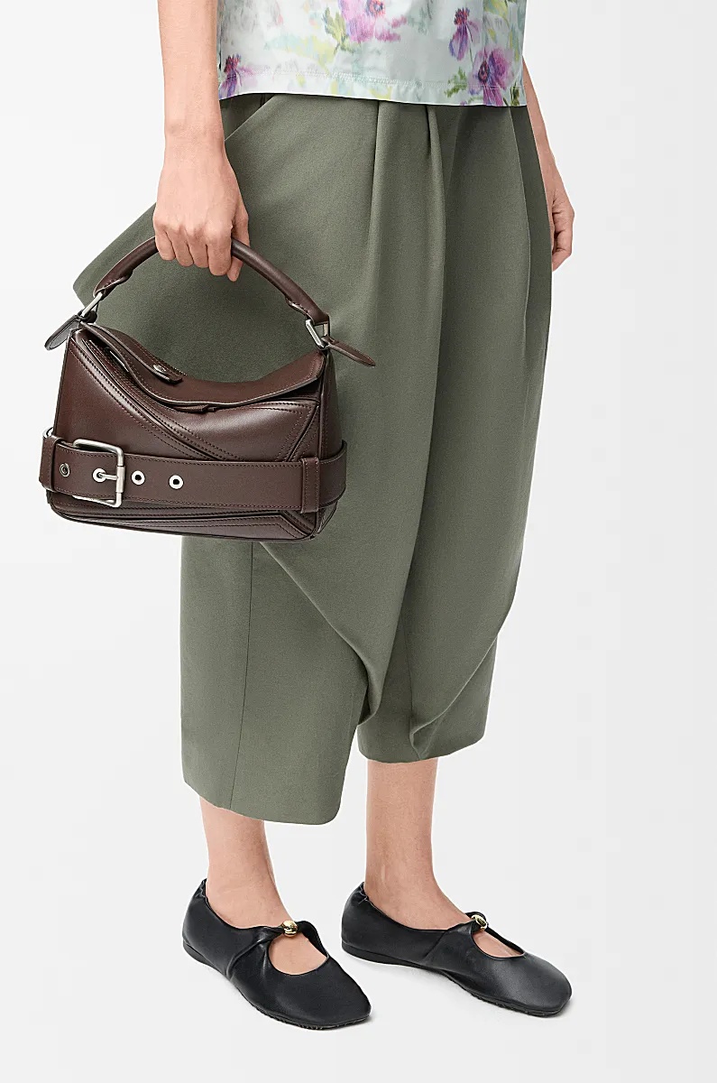 Loewe Puzzle Biker Top-handle Bag In Shiny Leather