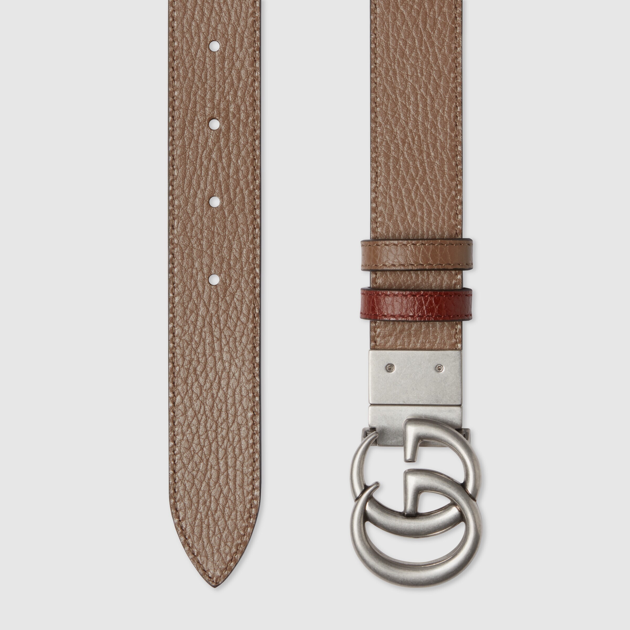 Gucci Gg Marmont Reversible Belt In Brown