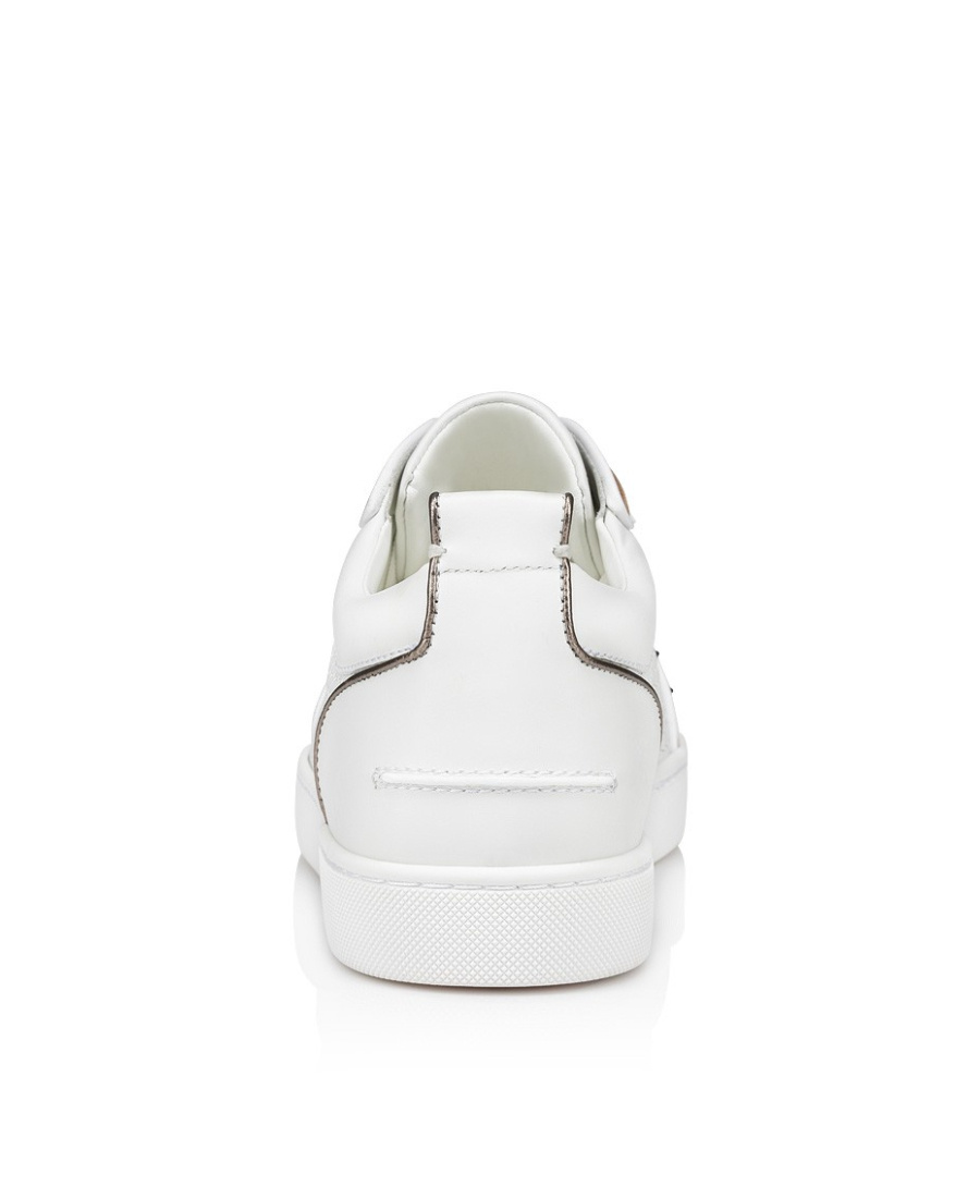 Christian Louboutin Louis Junior Spikes Leather Sneakers In White