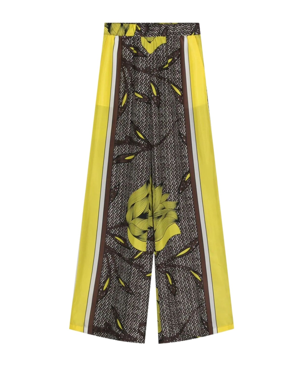P.a.r.o.s.h Floral-print Silk Trousers In Brown
