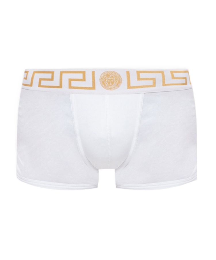 Versace Greca Waistband Boxer Briefs In White