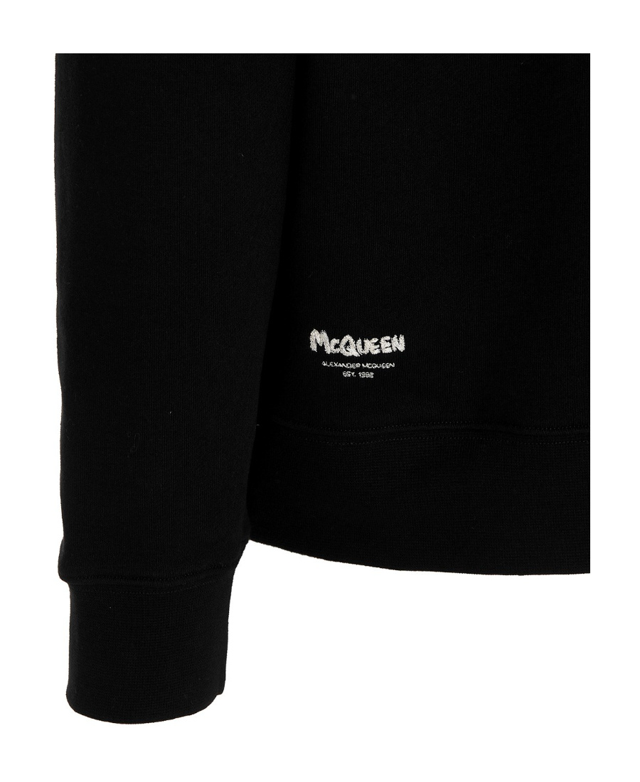 Alexander Mcqueen Small Graffiti Logo Hoodie In Black