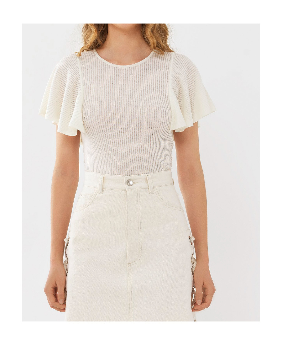 Chloé Logo Half-body Miniskirt In White