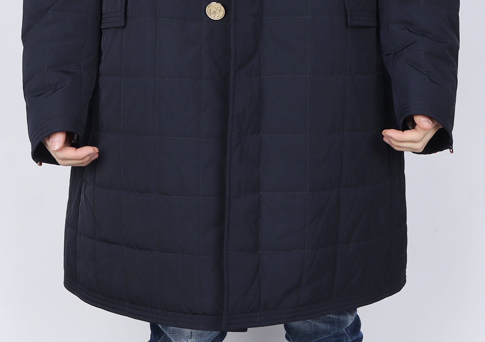 Shop Thom Browne Rwb Striped Hooded Coat In Navy Blue