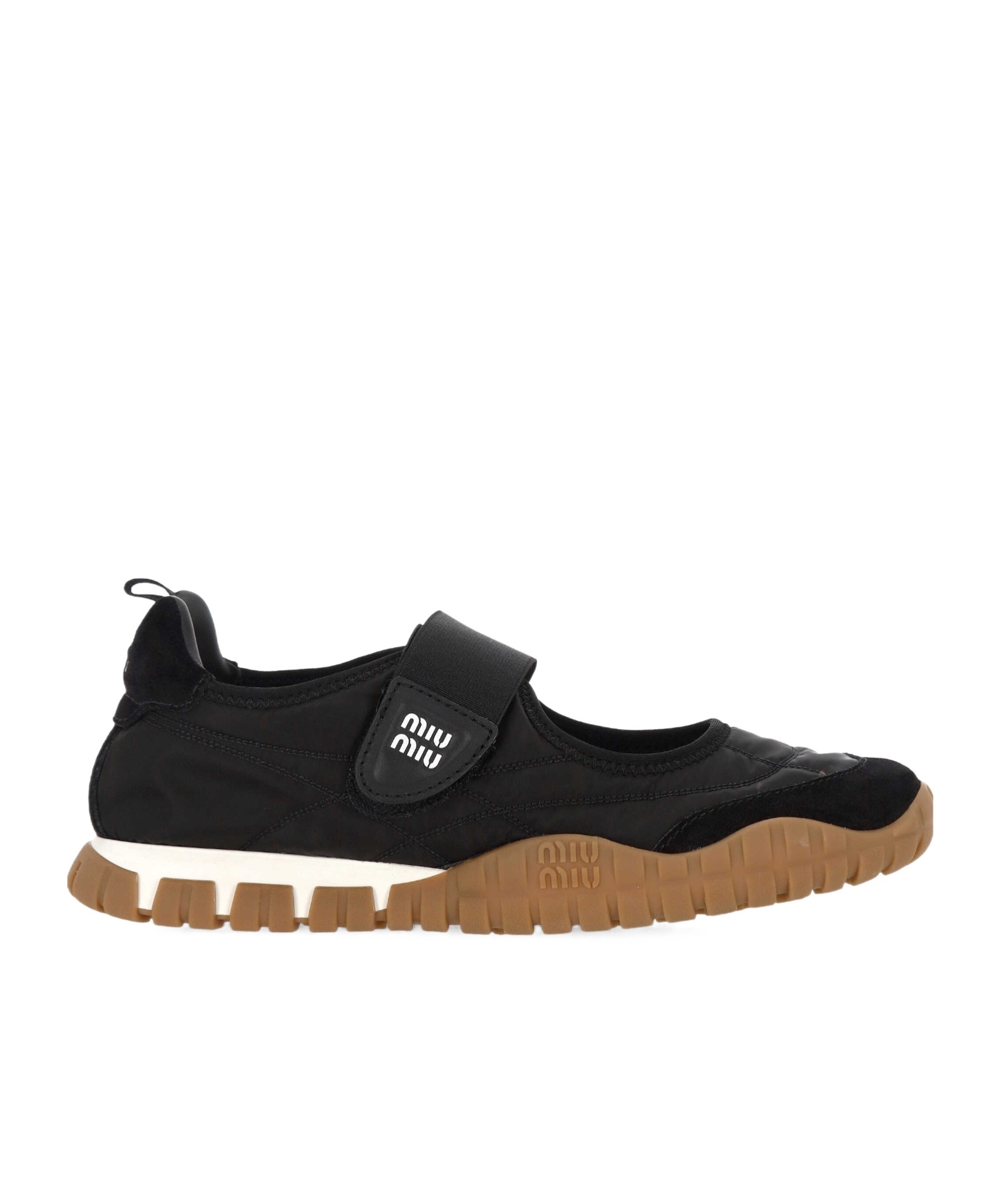 Miu Miu Tyre Ballerina Shoes In Black