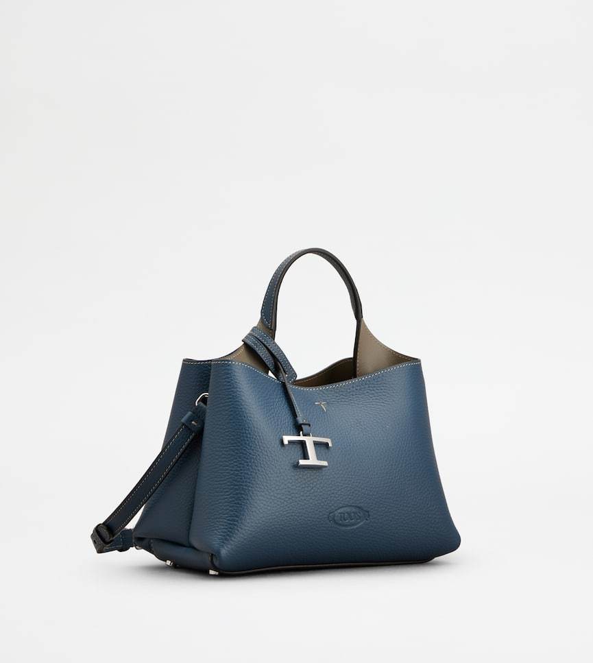 Tod's Leather Micro Clutch Bag Detachable Strap In Blue