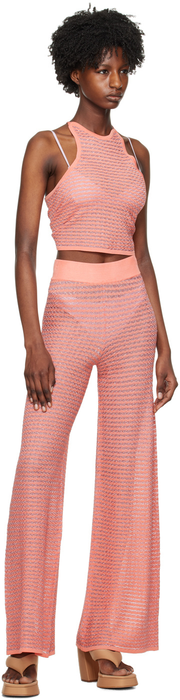 Remain Birger Christensen Orange Striped Lounge Pants In Pink