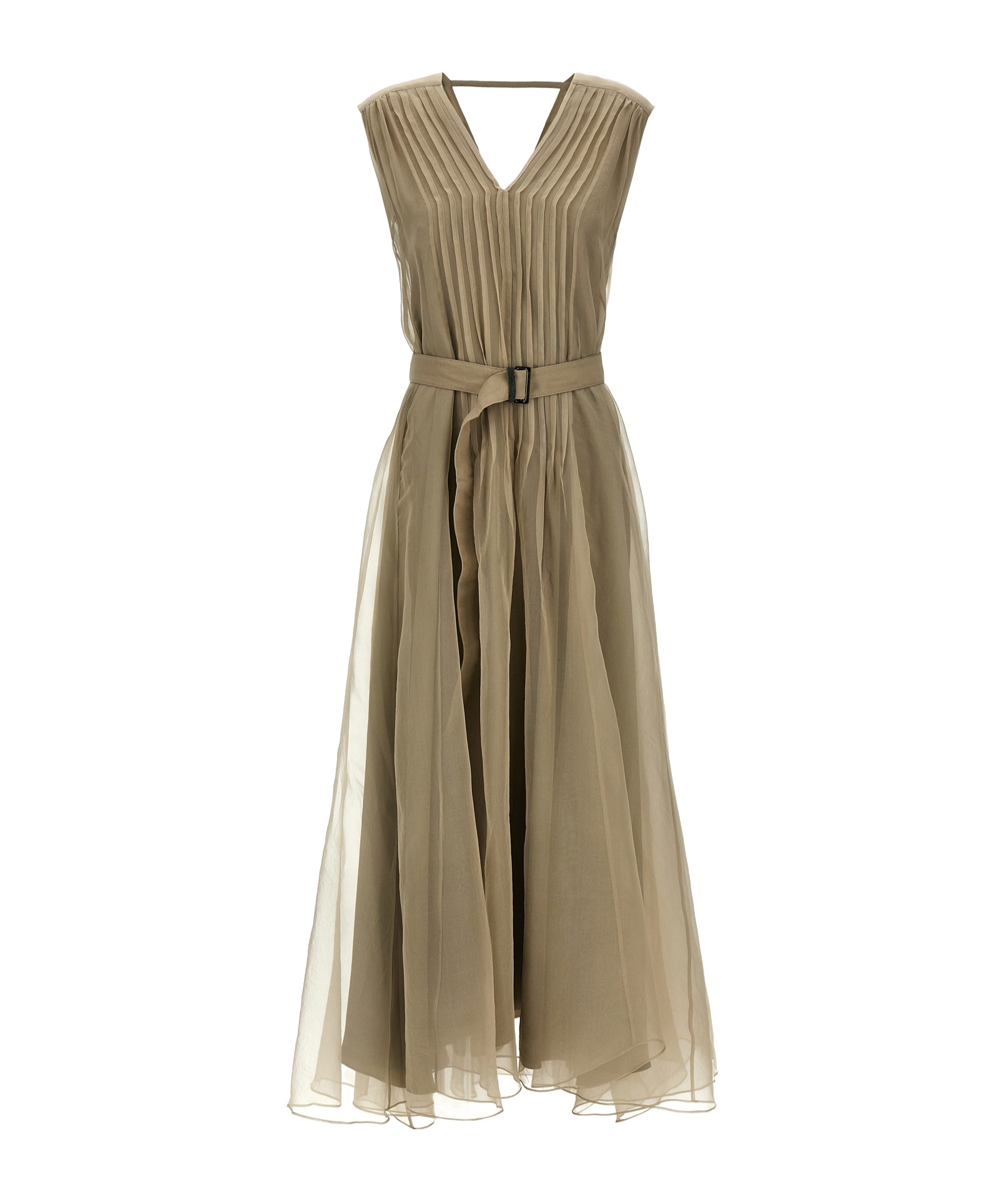 Shop Brunello Cucinelli Silk Dress In Multicolor