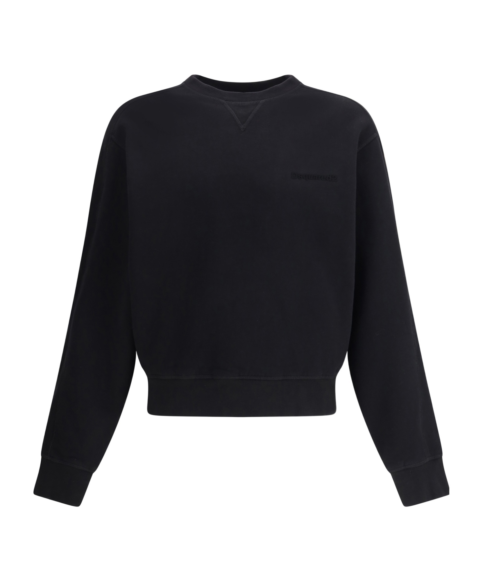 Dsquared2 Ribbed-hem Crew-neck Sweatshirt In Black