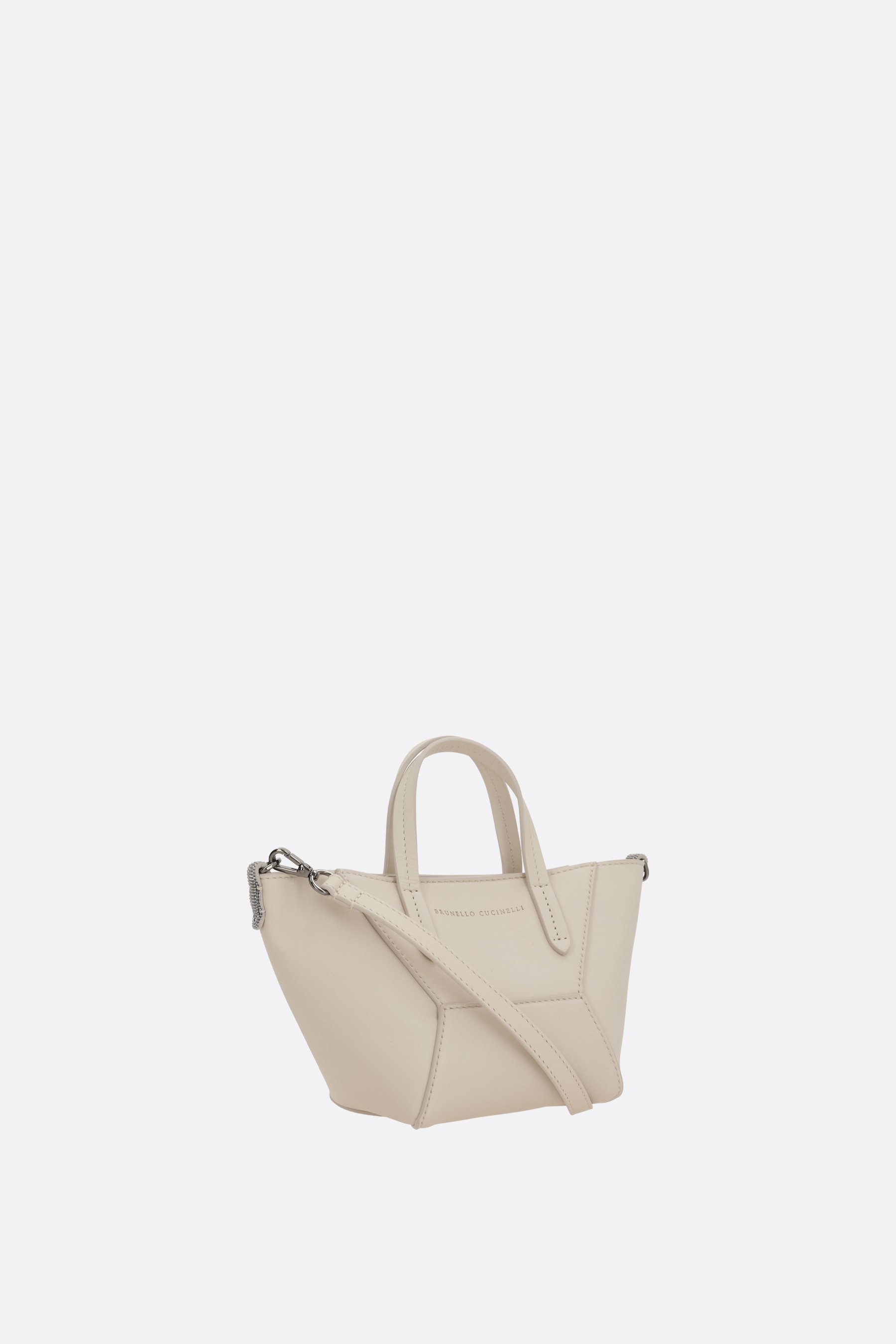 Brunello Cucinelli Logo Shoulder Bag In White