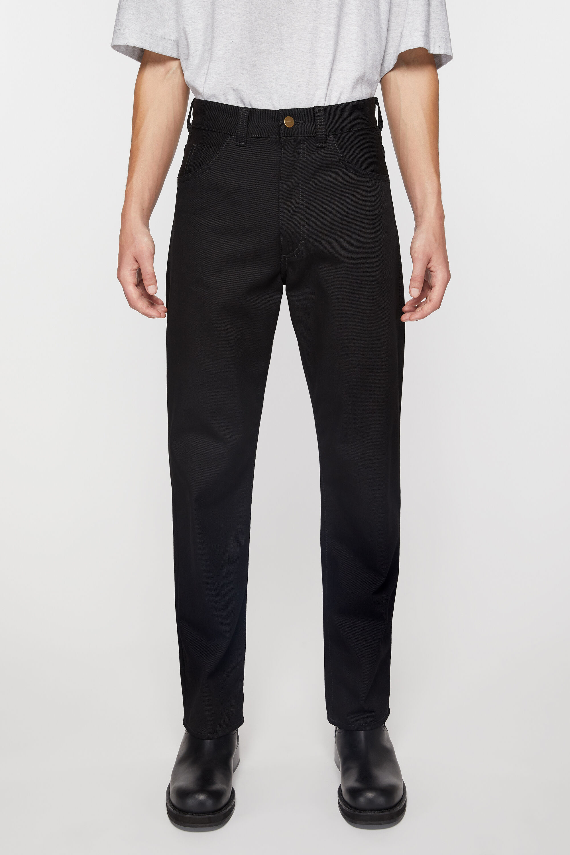 Shop Acne Studios High-waist Straight-leg Trousers In Black