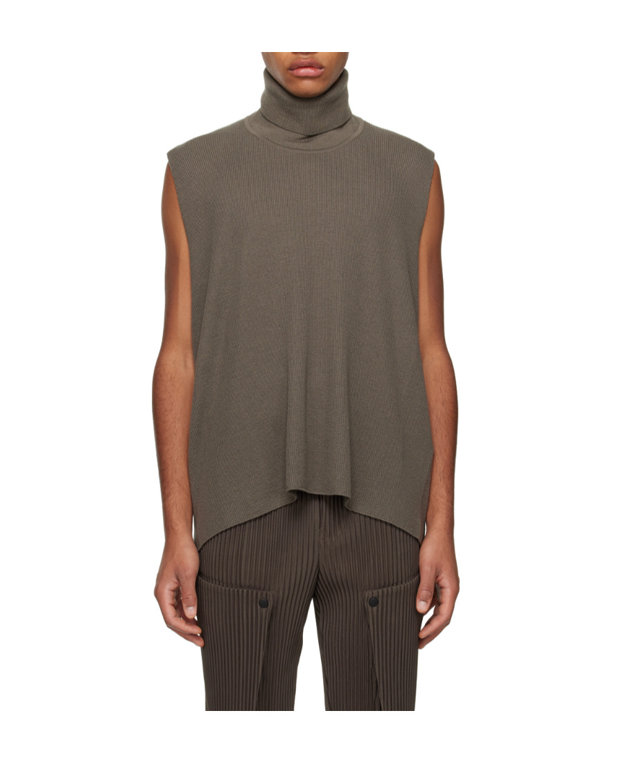 ISSEY MIYAKE FRAMEWORK ROLL-NECK WOOL VEST