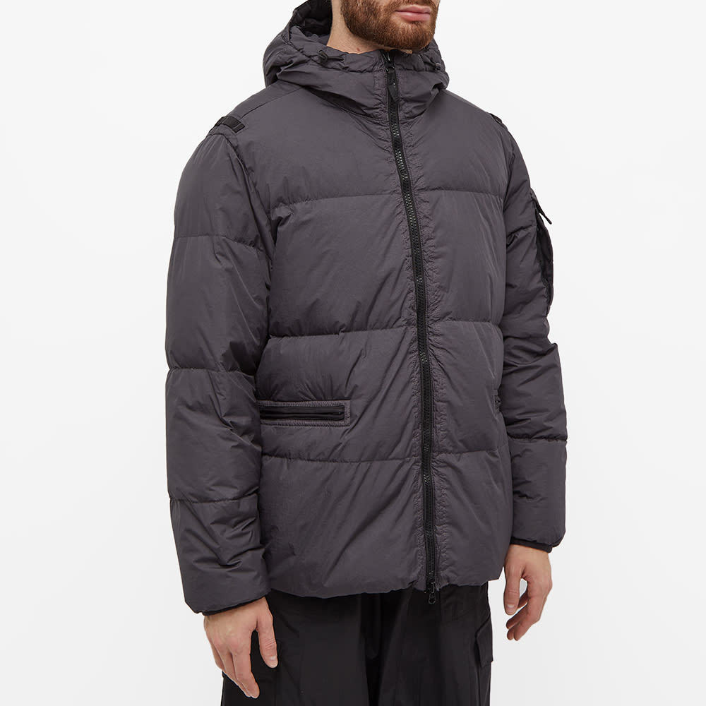 Stone Island Zipper Down Jacket In Gray