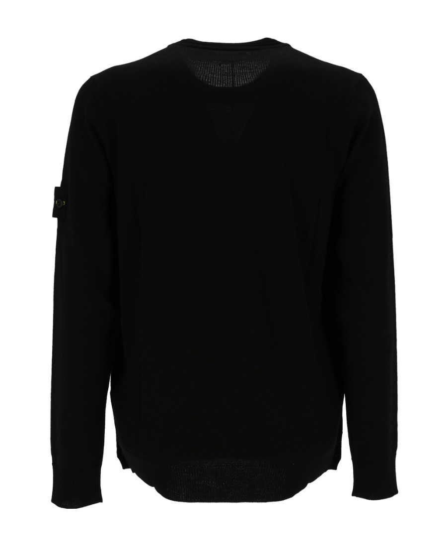 Shop Stone Island Compass Logo-patch Knitted Jumper In Black
