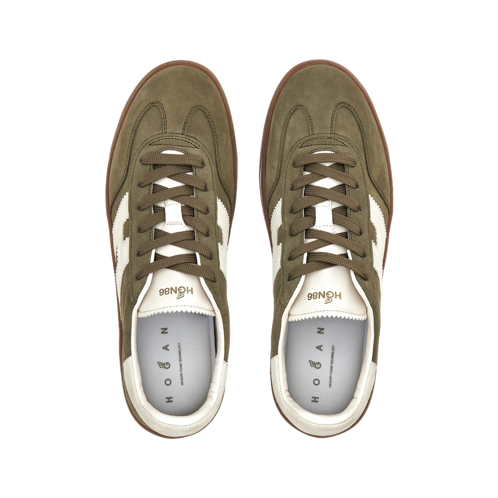 Hogan Round Toe Suede Low Top Sneakers